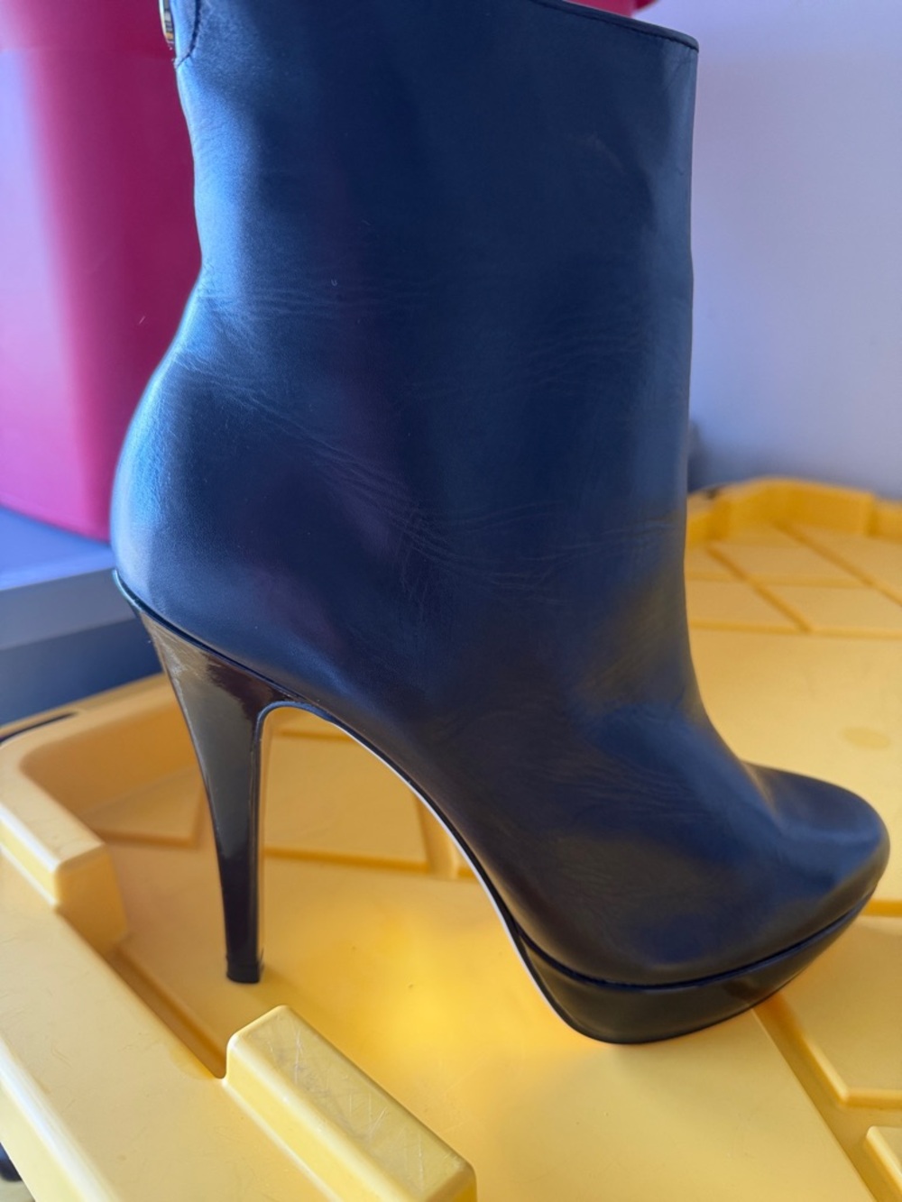 Ted Baker London Black Leather High Stiletto Ankle Boot